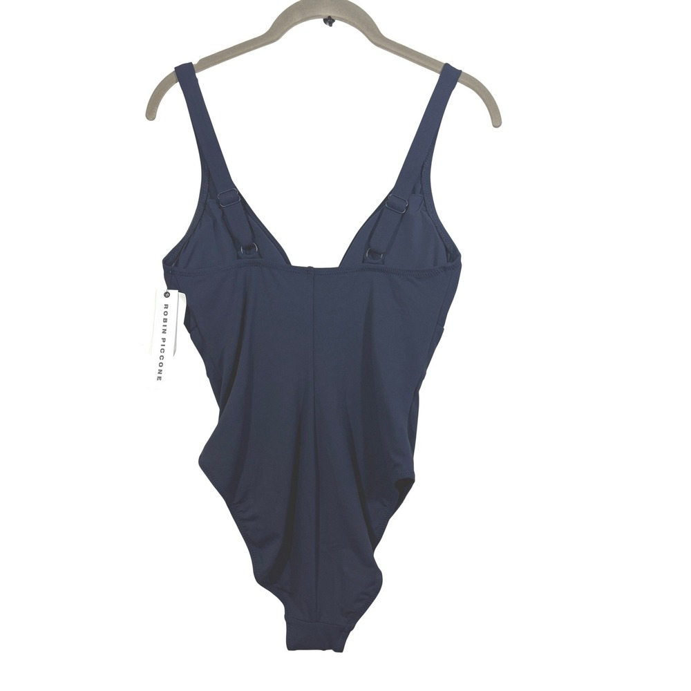 Robin Piccone Ava Knotted One Piece Swimsuit Navy Blue 251716 Size 10 M - Picture 5 of 7